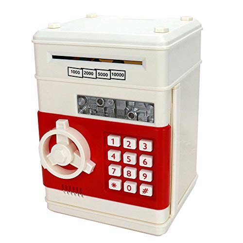 NOTHER Electronic Bank,Bank Code Lock for Kids Baby Toy Safe Coin Banks Money Saving Box Password for Children (Milk White)