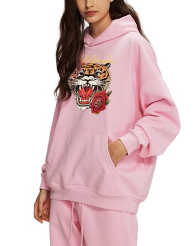 Glitrandi Womens 2 Piece Outfits Sweatsuit Sets Fashion Print Hoodies With Sweatpants Oversized Tracksuit For Women3