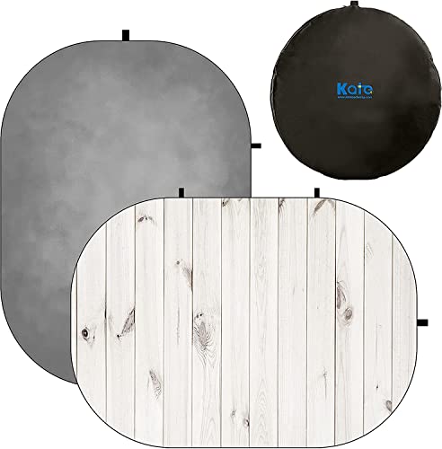 Amazon | Kate 5x6.5ft(1.5x2m) 折りたたみ可能な背景布 白い木の板