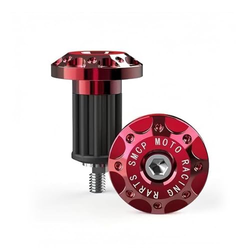 Image of 2 PCS Motorcycle Bar End Plug, Aluminum Alloy Handlebar Grip End Caps for Electric Car Scooters, Off-Road Motorcycles (Red)