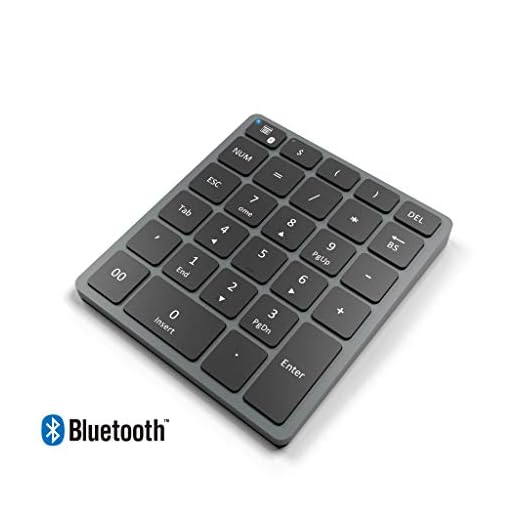 Bawanfa Teclado numérico inalámbrico Bluetooth, Delgado Portátil Numérico Inalámbrico Bluetooth Recargable 28 Teclas de tecladopara Data Entry de Contabilidad financierapara, para PC y portátiles