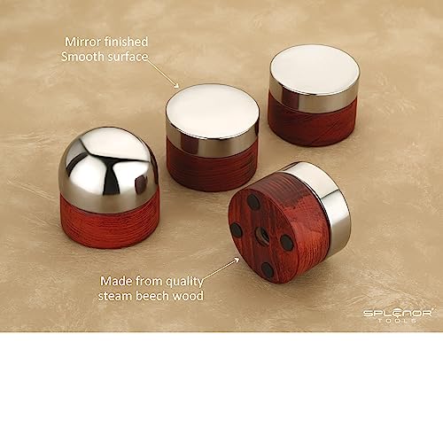 Splenor Tools 4 Bench Anvil Set - Full, Medium, Low Dome & Flat Surface Anvils with Wooden Base - for Jewelry Making - Metal Forming - Stamping - Jewelry Repair - Thumbnail 4