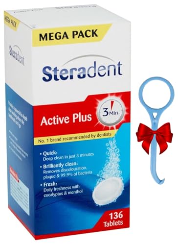 Retainer Cleaner Active Plus 136 Tablets (3.5 Months Supply) + Removal Tool