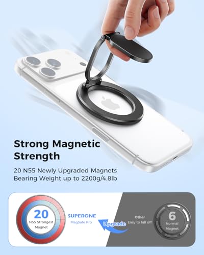 Image of SUPERONE for MagSafe Phone Grip, Dual-Sided Magnetic Phone Ring Holder