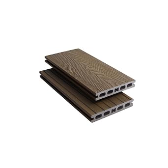 Tuda Grass Direct Composite Decking Board 4.8m   Premium Co-Extrusion Woodgrain Effect - Golden Teak