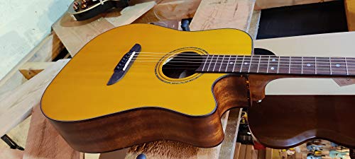 Framus Legacy FD 14 SV Dreadnought Guitare folk avec micro Jaune satiné - Les Beatles, Paul McCartney, John Lennon, RIngo Starr, George Harrison Framus Legacy FD 14 SV Dreadnought Guitare folk avec micro Jaune satiné – Image 3