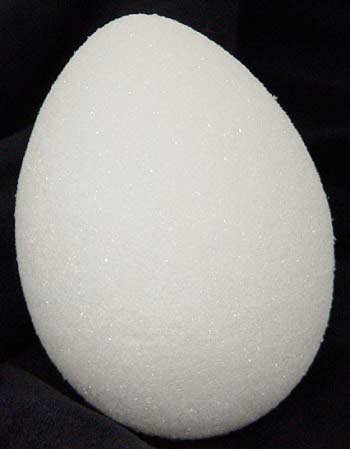 STYROFOAM EGGS WHITE 2.5 INCHES 6 PIECES