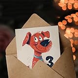 Zoom IMG-2 artery8 birthday card red dog Zoom IMG-2 artery8 birthday card red dog