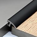 ZYXQQJ Floor Transition Strip 3/4" T Molding Carpet/Tile Threshold Aluminium Floor Mats Edge Reducer, Threshold Height Less Than 6mm(Black)