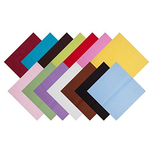 RayLineDo 14pcs 12 x 12 inches (30cmx30cm) Solid Color Cotton Fabric Bundle Squares