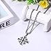 Rofusn Crusader Jerusalem Cross Pendant Necklace: Stainless Steel Cross Biker Necklace Chain for Men Women