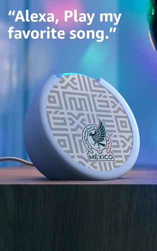Image of Amazon Echo Pop (newest model) | Officially Licensed Mexico National Soccer Team Limited-Edition (White)