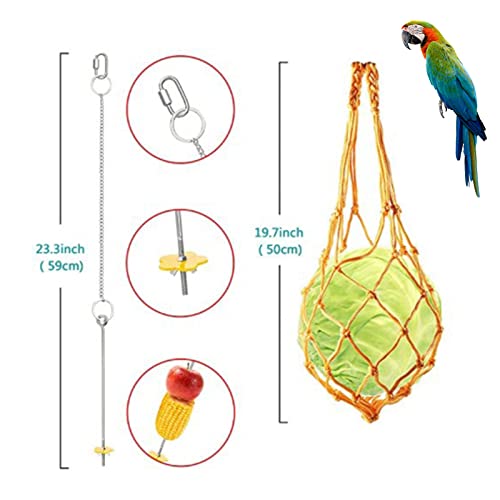 OhhGo 5 x Hühner-Spielzeug für Hühnerstall, Xylophon, Spiegelleiter, Schaukel, hängende Futterspender für Hühnerstall – Bild 8