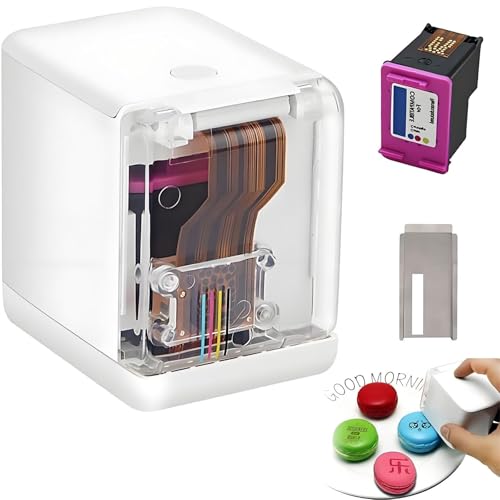 Zocxielr Edible Printer Machine,Mini Color Inkjet Food Printer, Portable Handheld Edible Printers with APP Control for Custom DIY Patterns