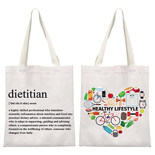 Bolso tote de lona MEIKIUP para dietista, regalo para nutricionista, graduación o profesional RD miniatura 1