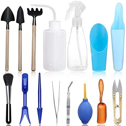 SONGZIMING 15 Pcs Succulent Plant Tools Set, Mini Garden Planting Watering Tool Kit for Succulent Miniature Gardening Plant Care Cover