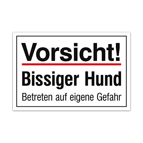 Kartenmachen.De Aluverbund Warnschild Bissiger Hund SXX100011A-ACP1-3MM-1