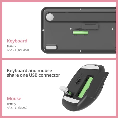 Clavier et souris sans fil coloré pour bureau esthétique, style machine à écrire