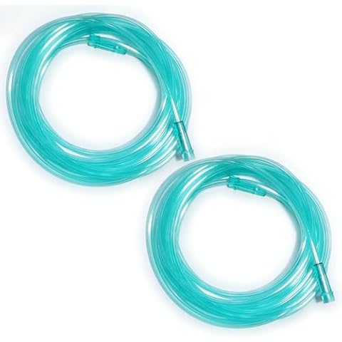 2 Pack Oxygen Tubing, 5 Meter / 16.4 feet, Green Color, Each Individual Packaging Cover