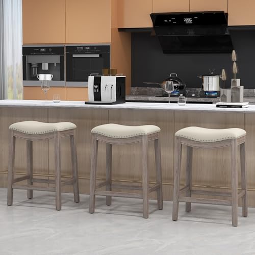 ABET Bar Stools Counter Height Chair Set of 3, 27
