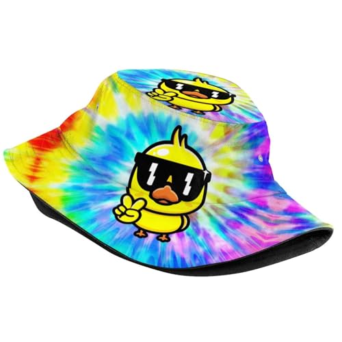 Image of Funny Duck Bucket Hat Fisherman Hat Beach Travel Sun Hat Outdoor Cap for Unisex Men Women