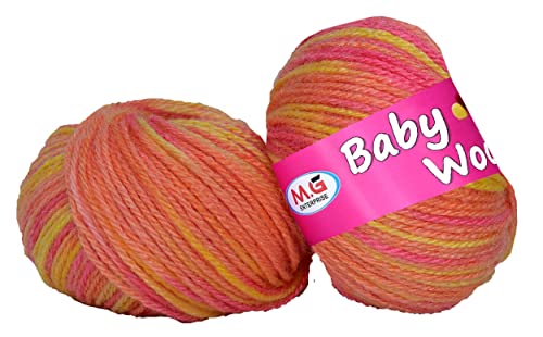 Image of M.G ENTERPRISE 100% Acrylic Wool M6 (Pack of 8) Baby Wool Wool Ball Hand Knitting Wool /Art Craft Soft Fingering Crochet Hook Yarn, Needle Knitting Yarn Thread Dyed U
