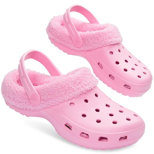 CityComfort Zuecos Invierno con Forro Sherpa para Mujer - Regalos Mujeres (Rosa Claro, 38 EU)
