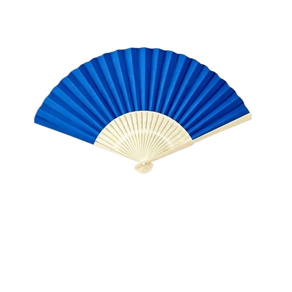 Jobaojiang 10-50pcs Personalized Engraved Blue Folding Paper Hand Fan(50pcs)