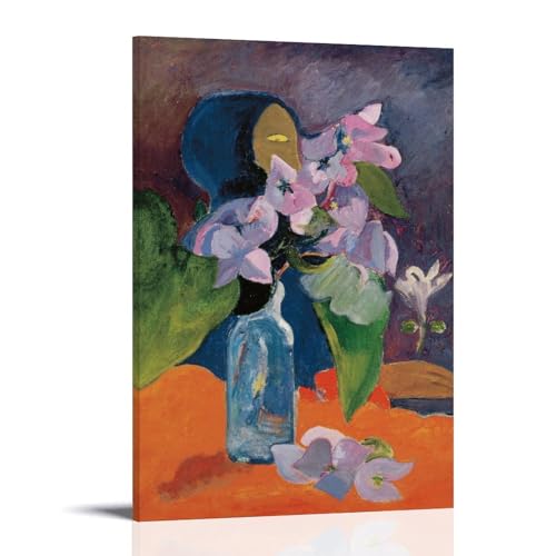 Impression sur toile Paul Gauguin nature morte avec fleurs idole 30x45