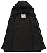 WenVen Men's Fashion Cotton Jacket Casual Hooded Military Jacket (Black,XL)