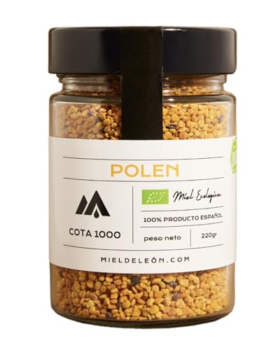 Polen de Abeja natural. En envase de 220grs. Polen de abejas origen España 100%. Pequeño tesoro alimenticio que las abejas extraen de diversas flores. Miel de Leon.