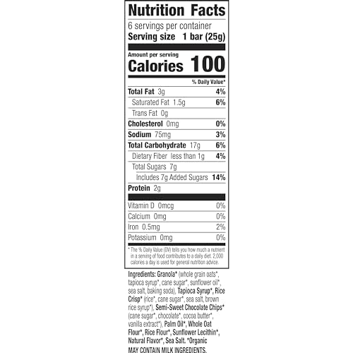 Annie's Organic Chewy Granola Bars, Chocolate Chip, 6 Bars, 5.34 oz - Image 3