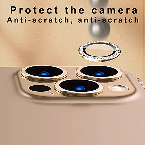 GIOPUEY Camera Protector for iPhone 13, Bling Crystal Diamond Camera Protection Ring, 9H HD tempered glass - Image 2