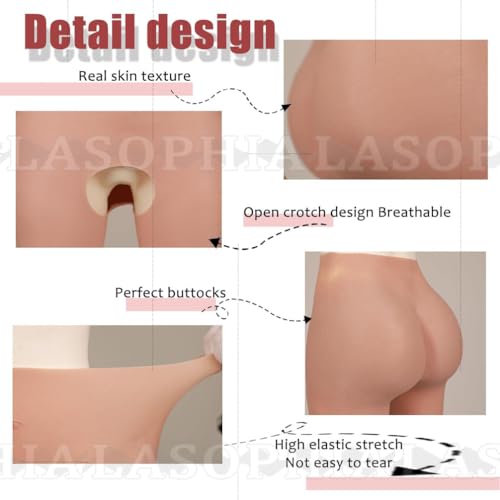 Culotte en silicone avec entrejambe ouvert et rehausseur de fesses invisible