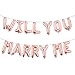 Multicolor 16 inch Will You Marry me Balloons Marry Me Balloons Marriage Proposal Ideas Wedding Proposal Decorations Decor Party suppliers Banner (Will You Marry ME Rose Gold)
