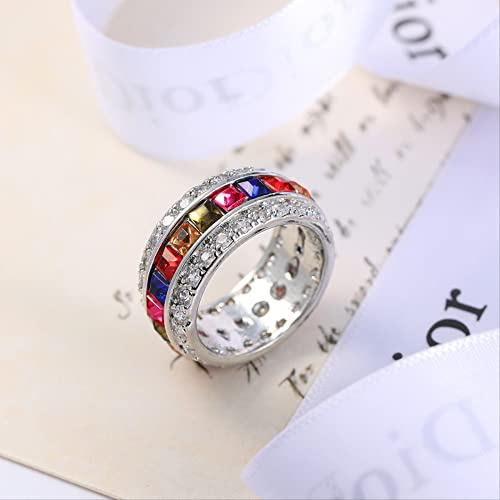 Bague en argent 925 avec topaze multicolore de mariage chic - 5