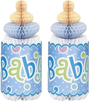 Unique Dots - Biberón decorativo de panal, 12 pulgadas, azul (paquete de 2)