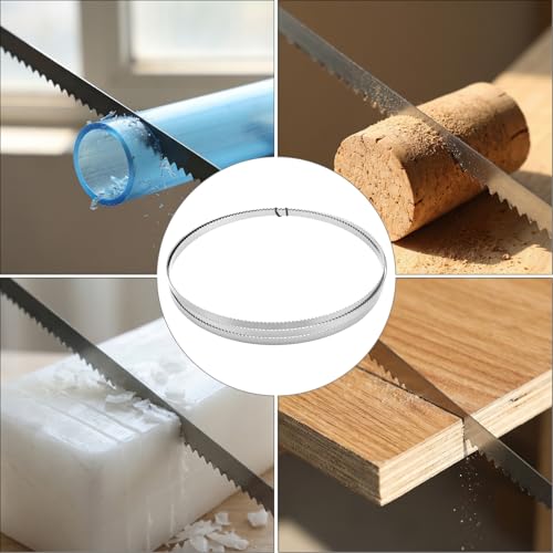 QWORK® Jeu de 2 lames de scie à ruban - 1400 x 6.35 x 0.35 mm, acier allié SK5, 10 dents par pouce, pour scie à ruban de 8" – vue 5