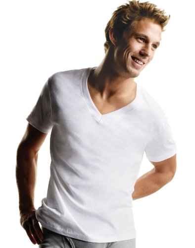 Hanes Men's ComfortSoft V-Neck Undershirt 3-Pack_White_Large
