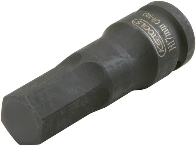 KS Tools Hex Socket 1/2" Drive Impact Bit Long Tip Chrome Molybdenum Steel Metric Allen Socket (5mm)