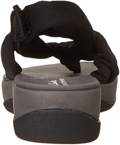 Clarks Women's Arla Nicole Flat Sandal, Black Textile, 9 | Image 2