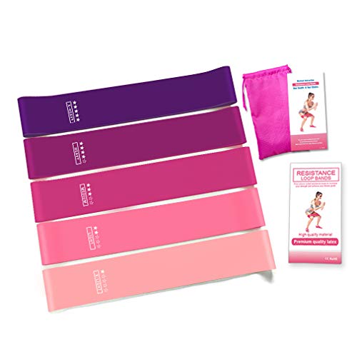 Resistance Exercise Bands, Resistance Exercise Bands for Home Fitness, Stretching, Strength Training, Physical Therapy, Pilates Flexbands,5 tension bands of different colors and different thicknesses.