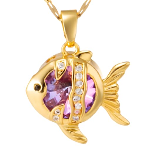Collier poisson anti-ternissement en cristal doré chic pour femme