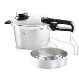 Fissler Vitavit Premium Pressure Cooker with Steamer Insert, 4.8 Quart