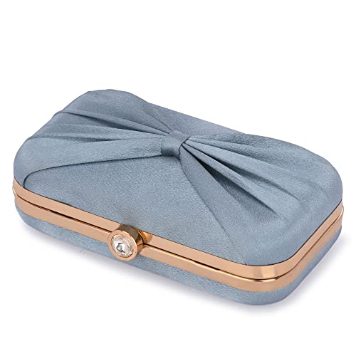 Image of KNOOS Women's Bow Frame Clutch Bags | Detachable Chain Sling Strap | Ladies Purse Wallet