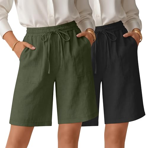 Bermuda en lin pour femme ample et léger pour éviter la chaleur d'été