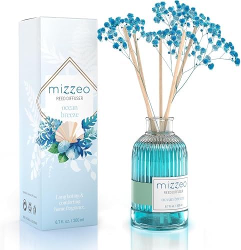 MIZZEO Reed Diffuser Set, Ocean Beach 6.76 fl oz Highly Scented R...
