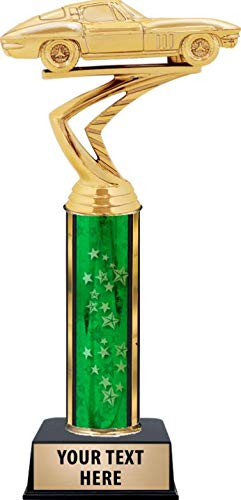 Crown Awards Corvette C2 Car Trophies, Personalized Green Corvette C2 Car Trophy, Your Own Engraving Included Prime
