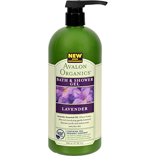 Gel douche Avalon Organics Lavande 32 ml : soin corps nomade