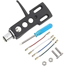 1Pcs Turntable Headshell, Universal LP Phono Cartridge Headshell Mount, Plastic DJ Turntable Bracket, 6.3cm Universal Record Player Cartridge with 4 Wires for Phono